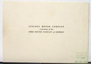 1932 Lincoln Sales Brochure The New 8 cylinder Motor Car With Envelope