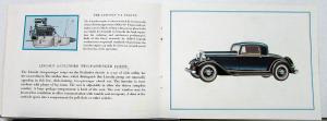 1932 Lincoln Sales Brochure The New 8 cylinder Motor Car With Envelope