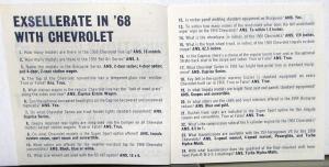 1968 Chevrolet Dealer Salesmen Pocket Passenger Car Q&A Information Features