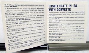 1968 Chevrolet Dealer Salesmen Pocket Passenger Car Q&A Information Features
