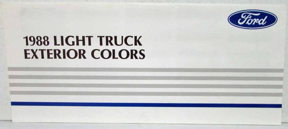 1988 Ford F-Series Pickup Truck Ranger Bronco Econoline Paint Chip Brochure 