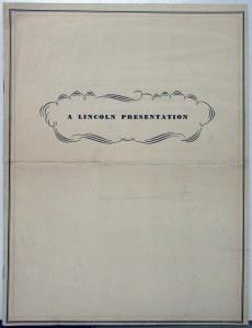 1932 A Lincoln Presentation Sales Folder V8 & V12 Original