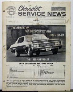 1969 Chevy New Model Introduction In Set Oct 1968 Chevrolet Service News Dealer