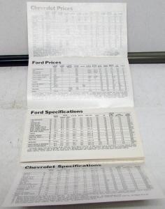 1973 Chevrolet Salesmen Pocket Comparator Car Model Comparisons With Competition