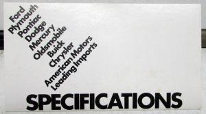 1973 Chevrolet Salesmen Pocket Comparator Car Model Comparisons With Competition