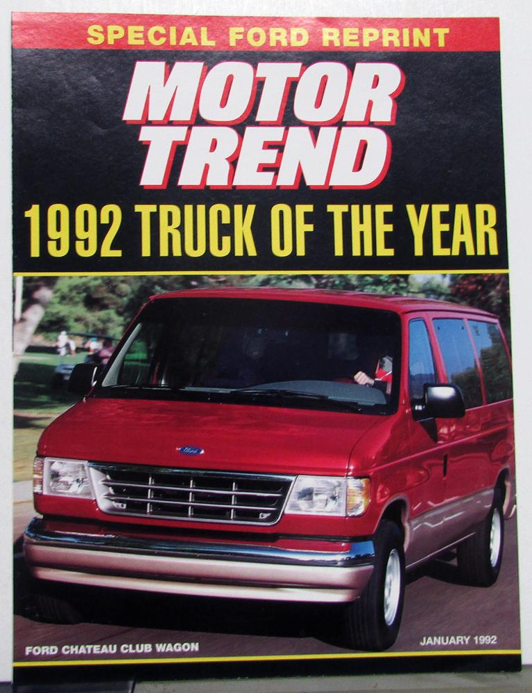 1992 Ford Truck of the Year Article Reprint from Motor Trend Magazine