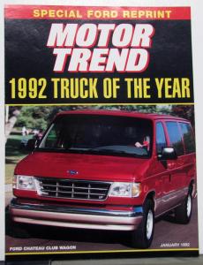 1992 Ford Truck of the Year Article Reprint from Motor Trend Magazine