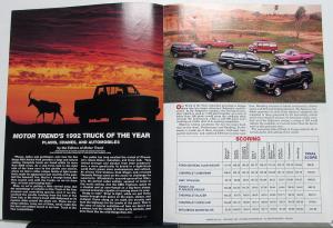 1992 Ford Truck of the Year Article Reprint from Motor Trend Magazine