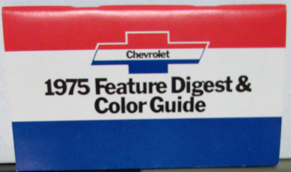 1975 Chevrolet Dealer Salesmen Feature Digest & Color Guide Camaro Corvette Nova