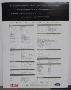 1995 Ford SVT F-150 Lightning Spec Sheet