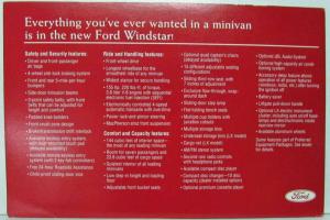 1995 Ford Windstar Change is in the Wind Sales Brochure