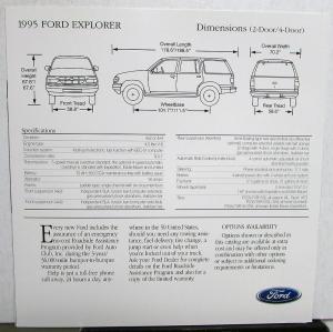 1995 Ford Explorer Sales Folder