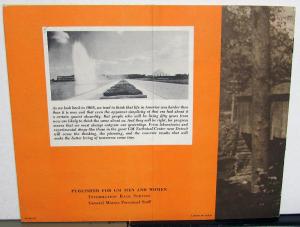 1958 GM General Motors Employee Brochure 50th Anniversary A Look Back