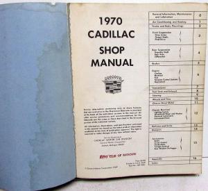 1970 Cadillac Shop Service Manual Fleetwood Sixty Brougham Calais Eldorado Limo