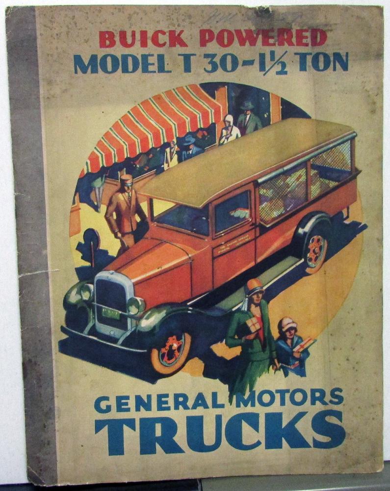 1929 GMC Truck er Sales Brochure Buick Powered T30 11/2 Ton Model .