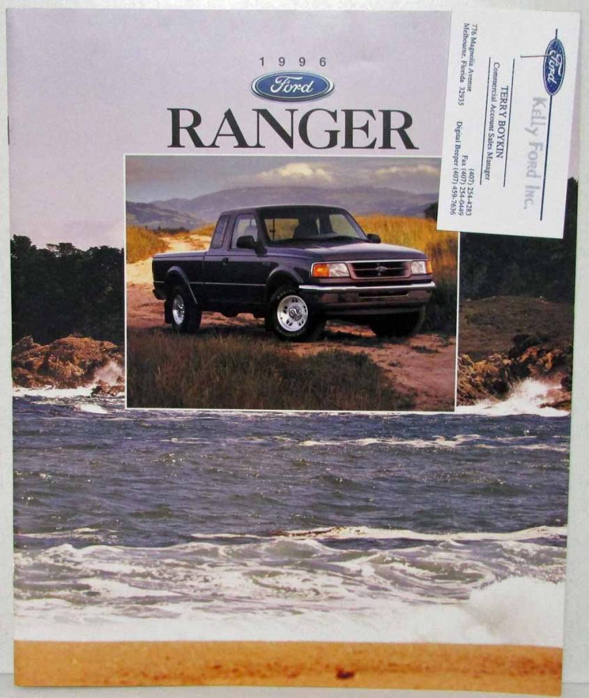 1996 Ford Ranger Sales Brochure with Business Card
