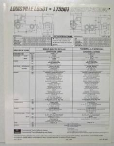 1997 Ford Louisville 9500 L9501 LT9501 Spec Sheet