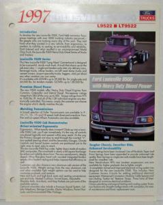 1997 Ford Louisville 9500 L9522 LT9522 Spec Sheet