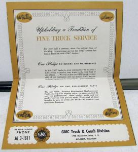 1962 GMC Truck Service 50 Years Of History Sales Brochure Mailer Original