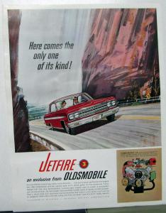 1963 Oldsmobile Jetfire Ad Slick For Magazine Ads Original Turbo-Rocket V8