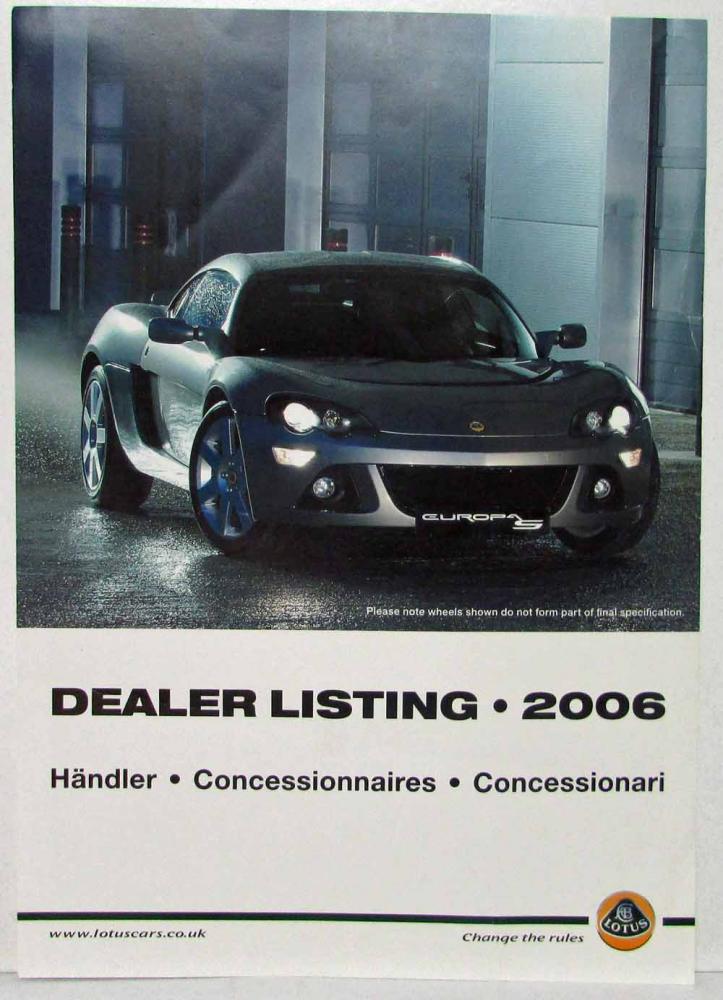 2006 Lotus European Dealer Listing