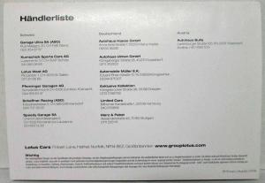 2009 Lotus Cars Aktuelle Produktpalette Sales Brochure - German Text