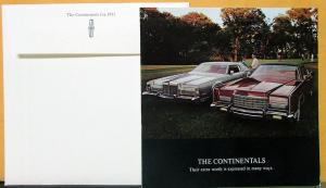 1973 Lincoln Continental Mark IV Color Sales Folder W/ Envelope & Calling Card