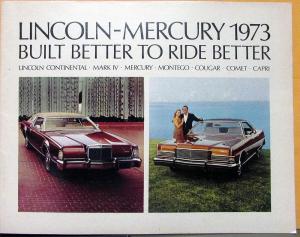 1973 Lincoln Mercury Continental Mark IV Montego Cougar Comet Sales Brochure R 1