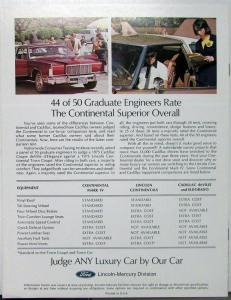 1975 Lincoln Mercury Continental Mark IV Grand Monarch Ghia Brochure Sheet Env