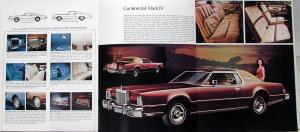 1975 Lincoln Mercury Continental Mark IV Grand Monarch Ghia Brochure Sheet Env