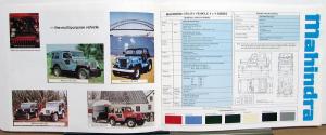 1988 Mahindra 4x4 Series Sales Brochure Utility Vehicle