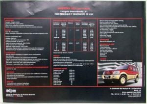 2008 Mahindra GOA SUV Spec Sheet - French Text