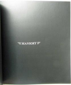 2009-2010 Mansory More Than Tradition Sales Brochure