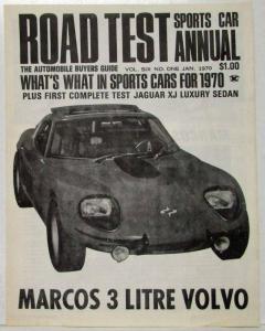 1970 Marcos Sports Car Annual Article B&W Reprint from Road Test  Magazine