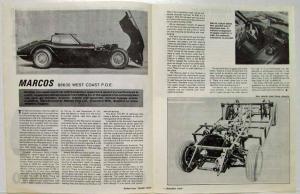 1970 Marcos Sports Car Annual Article B&W Reprint from Road Test  Magazine