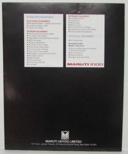1990 1991 1992 1993 Maruti 1000 Lady with Mystic Smile Sales Brochure - Indian