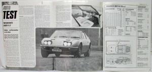 1972 Maserati Indy 4.7 Reprint Auto Test Article Folder from AutoCar Magazine