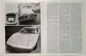 1973 Maserati Bora B&W Article Reprint from Motor Trend Magazine - January