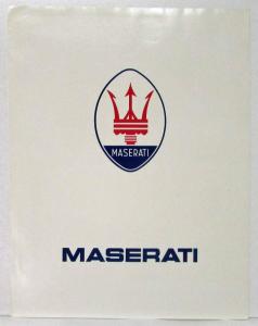 1987 Maserati Sales Brochure 425i Spyder Si