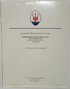 1987 Maserati Sales Brochure 425i Spyder Si