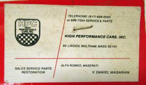 1984-1988 Maserati Biturbo Sales Brochure with Business Card - Red Cover