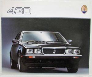 1989 Maserati 430 Sales Folder with Press Release Photo