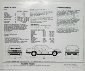 1989 Maserati 430 Sales Folder with Press Release Photo