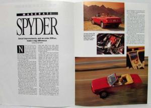 1989 Maserati Spyder Article Reprint from Road & Track Magazine