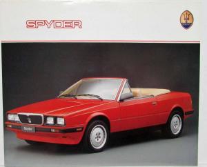 1989-1990 Maserati Spyder Sales Folder - French Text