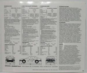 1991 Maserati 222 SE Sales Folder - Multi-Language Text