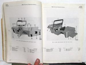 1953-62 Jeep Dealer Parts List Book Universal & Dispatcher CJ-3B CJ-5 CJ-6 DJ-3A