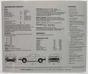 1988-1992 Maserati Karif Sales Folder - French Text