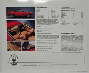 1990-1995 Maserati Spyder Spec Sheet