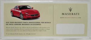 2007 Maserati Accessories Sales Brochure Mailer